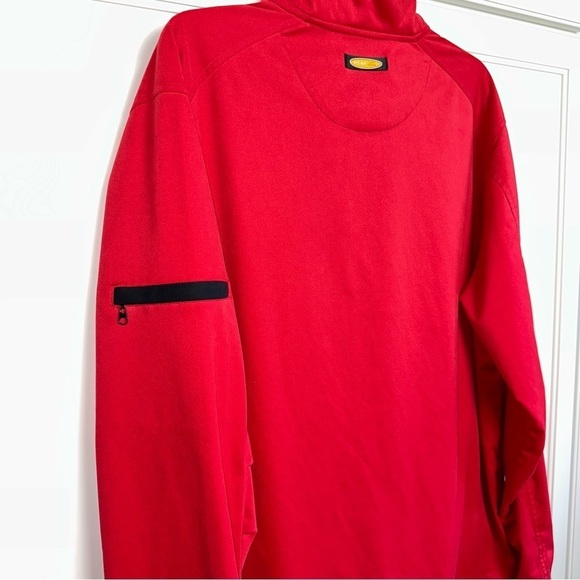 Greg Norman Golf Jacket Pullover 1/3 Zip Windproof Sz Large Red Water Repellent - Picture 7 of 12